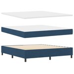 Lit à ressort bleu vidaXL avec matelas  180x200 cm  tissu