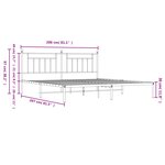 vidaXL Cadre de lit métal sans matelas avec tête de lit noir 200x200cm