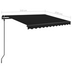 vidaXL Auvent rétractable automatique et poteaux 3 5x2 5 m Anthracite