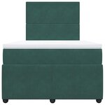vidaXL Sommier à lattes de lit et matelas Vert foncé 120x200cm Velours