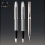 PARKER Sonnet Stylo roller  acier inoxydable  Recharge noire pointe fine  Coffret cadeau