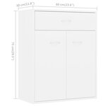 vidaXL Buffet blanc 60x30x75 cm bois d'ingénierie
