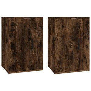 vidaXL Meubles TV muraux 2 Pièces Chêne fumé 40x34 5x60 cm
