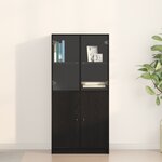 Highboard vidaXL avec portes en chêne noir 68x37x142 cm en bois d'ingénierie