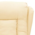 vidaXL Fauteuil inclinable électrique Crème Similicuir
