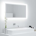 vidaXL Miroir à LED de salle de bain Blanc 80x8 5x37 cm Acrylique