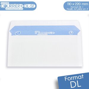 Lot de 500 Enveloppes blanches DL - gamme Courrier+ (sans fenêtre)