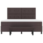 vidaXL Lit à ressorts avec matelas et banc marron foncé 180x200 cm en tissu