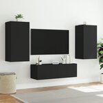vidaXL Meuble TV mural avec lumières LED noir 40 5x35x80 cm