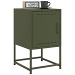 vidaXL Table de chevet vert olive 36x39x60 5 cm acier