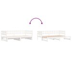 vidaXL Lit coulissant Blanc 2x(80x200) cm Bois de pin massif