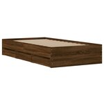 vidaXL Cadre de lit et tiroirs chêne marron 90x200cm bois d'ingénierie