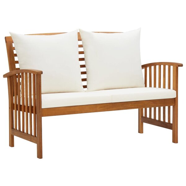 vidaXL Banc de jardin avec coussins 119 cm Bois solide d'acacia