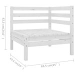 Salon de jardin meuble d'extérieur ensemble de mobilier 7 pièces bois de pin massif blanc 02_0017407