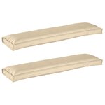 vidaXL Coussins de palette pour banc 2 pièces Beige 150x40x8 cm en tissu Oxford