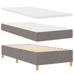 vidaXL Lit à sommier avec matelas taupe simple en tissu