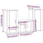 vidaXL Ensemble de meubles TV 3 Pièces Blanc brillant Bois d'ingénierie