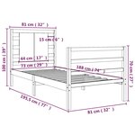 vidaXL Cadre de lit sans matelas blanc 75x190 cm bois de pin massif