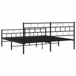 vidaXL Cadre de lit métal sans matelas avec pied de lit noir 193x203cm