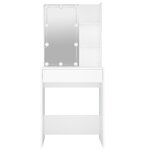 vidaXL Coiffeuse avec LED blanc 60x40x140 cm