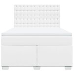 vidaXL Sommier à lattes de lit avec matelas Blanc 160x200cm Similicuir