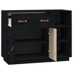 vidaXL Buffet Noir 98 5x40x75 cm Bois massif de pin