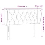 vidaXL Tête de lit avec oreilles Taupe 93x23x78/88 cm Tissu