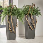 LECHUZA Jardinière Cubico Alto 40 ALL-IN-ONE Charbon 18233