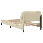 vidaXL Cadre de lit avec lumières LED crème 80x200 cm tissu