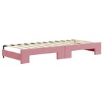 vidaXL Lit de jour avec gigogne et tiroirs rose 80x200 cm velours
