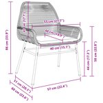 vidaXL Ensemble de salle à manger de jardin 9 pièces avec coussins en rotin poly gris