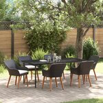 vidaXL Ensemble de salle à manger de jardin 7 pièces en poly rattan noir
