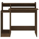 Bureau table poste de travail meuble d'ordinateur informatique étude et lumières LED chêne brun 97 x 45 x 90 cm bois d'ingénierie brun 02_0023781