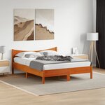 vidaXL Cadre de lit sans matelas cire marron 160x200cm bois pin massif