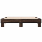 vidaXL Cadre de lit chêne marron 150x200 cm bois d'ingénierie et métal