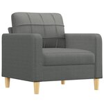 vidaXL Fauteuil avec repose-pied Gris foncé 60 cm Tissu