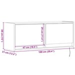 vidaXL Meuble TV mural avec lumières LED chêne sonoma 100x31x35 cm