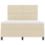 vidaXL Lit à sommier tapissier avec matelas Crème 140x200 cm Tissu