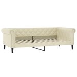 vidaXL Lit de jour avec gigogne et matelas crème 90x200 cm similicuir