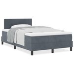 Lit boxspring vidaXL avec matelas gris foncé petit double velours