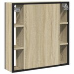 vidaXL Armoire à miroir de salle de bain chêne sonoma bois ingénierie