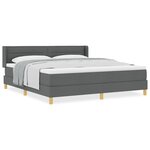 Lit à ressorts vidaXL avec matelas gris foncé 180x200 cm tissu
