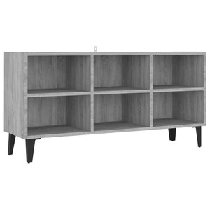 vidaXL Meuble TV avec pieds en métal Sonoma gris 103 5x30x50 cm