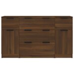 vidaXL Ensemble de buffets 3 Pièces Chêne marron Bois d'ingénierie