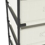vidaXL Étagère de rangement avec 4 paniers en tissu Acier Crème