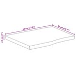 vidaXL Dessus de table 60x40x2 5 cm bord vivant bois massif manguier