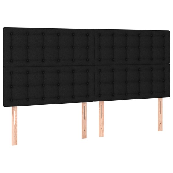 vidaXL Têtes de lit 4 Pièces Noir 100x5x78/88 cm Tissu