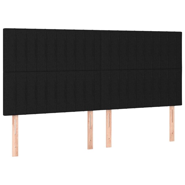 vidaXL Têtes de lit 4 Pièces Noir 80x5x78/88 cm Tissu