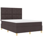 vidaXL Lit à ressorts avec matelas brun foncé 160x200 cm en tissu