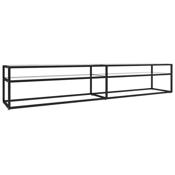vidaXL Meuble TV transparent 220x40x40 5 cm verre trempé